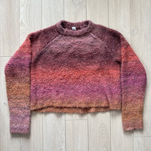 twik Sweaters - Twik Simons Wool Blend Ombré Gradient Cropped Sweater Multicolor Size Large